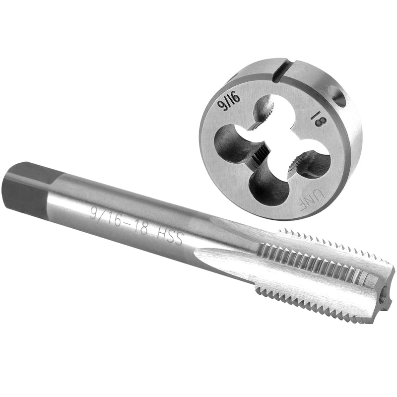 [Australia - AusPower] - Burkit 9/16"-18 UNF Tap and Die Set, 9/16 x 18 UNF Machine Thread Tap and Round Die Right Hand 9/16-18 UNF 