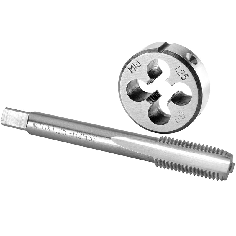 [Australia - AusPower] - Burkit M10 X 1.25 Tap and Die Set, M10 x 1.25 Machine Thread Tap and Round Die Right Hand M10x1.25 