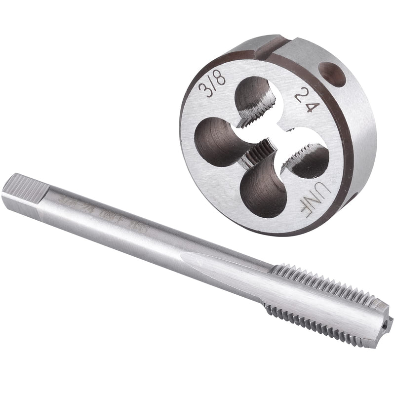 [Australia - AusPower] - Burkit 3/8"-24 UNF Tap and Die Set, 3/8 x 24 UNF Machine Thread Tap and Round Die Right Hand 3/8-24 UNF 