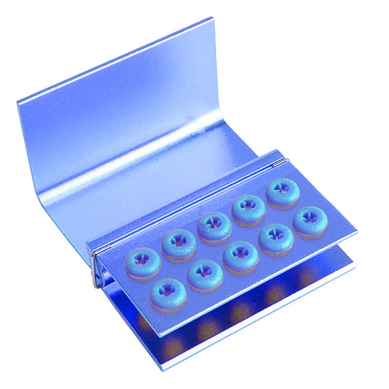 [Australia - AusPower] - 5Pcs 10 Holes Dental Burs Holder Block Case for CA/RA?FG Dental Autoclavable Burs Holder Blue 