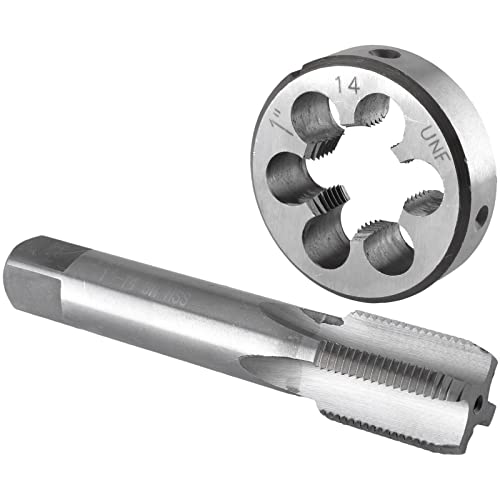 Burkit 1-inch-14 UNF right-hand tap and die set with round threading dies