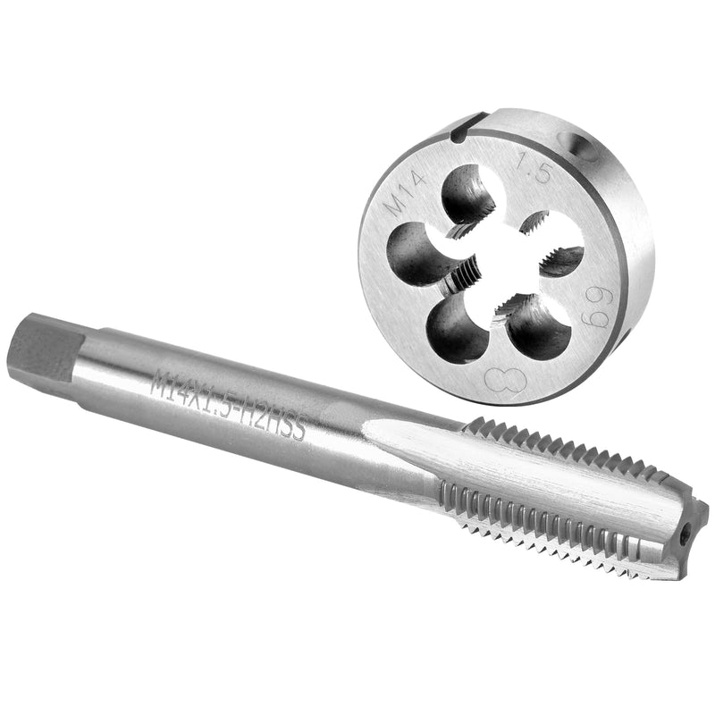 [Australia - AusPower] - Burkit M14 X 1.5 Tap and Die Set, M14 x 1.5 Machine Thread Tap and Round Die Right Hand M14x1.5 