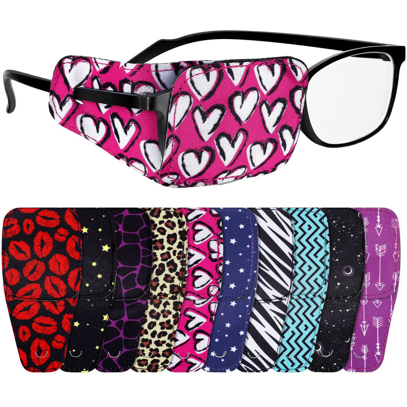 [Australia - AusPower] - Sosation 10 Pcs Eye Patches for Adult Left Right Eye, Eyepatch for Glasses, Mixed Styles Assorted Style 