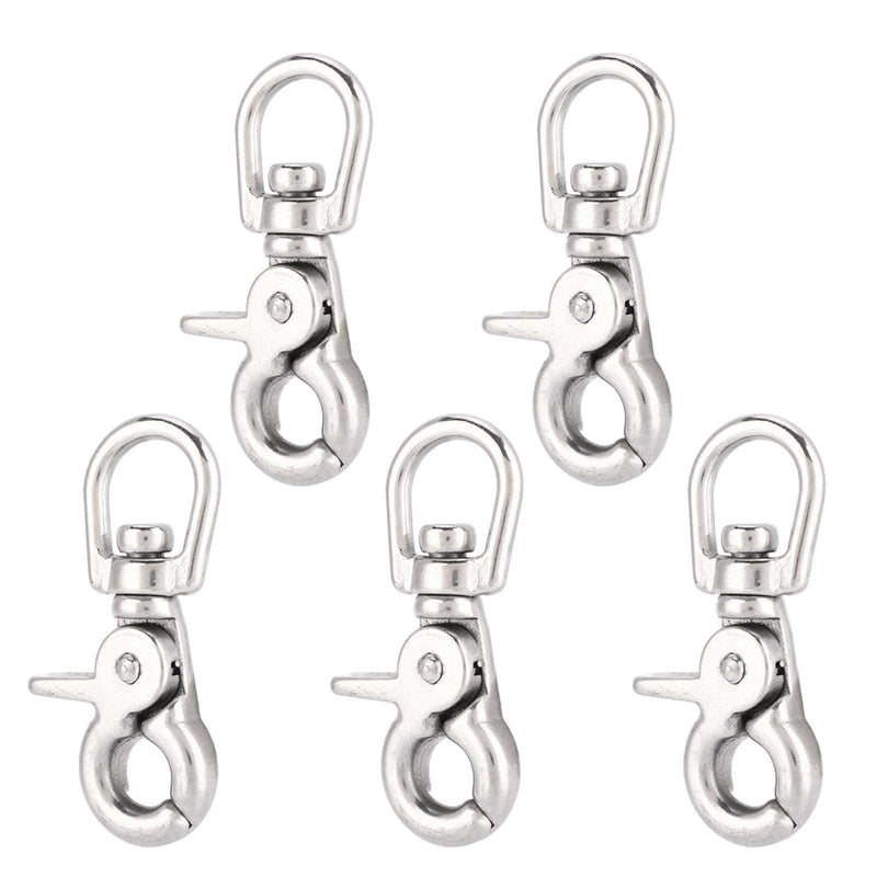 [Australia - AusPower] - Marine Snap Hook, Stainless Steel Trigger Snaps Hooks Swivel Lobster Scissor Clasps Buckles Boating Eye Spring Diving Claw Clips Houseboat Pet Dog Leashes Purse Straps Belting Flag Pole Cages 5pcs 
