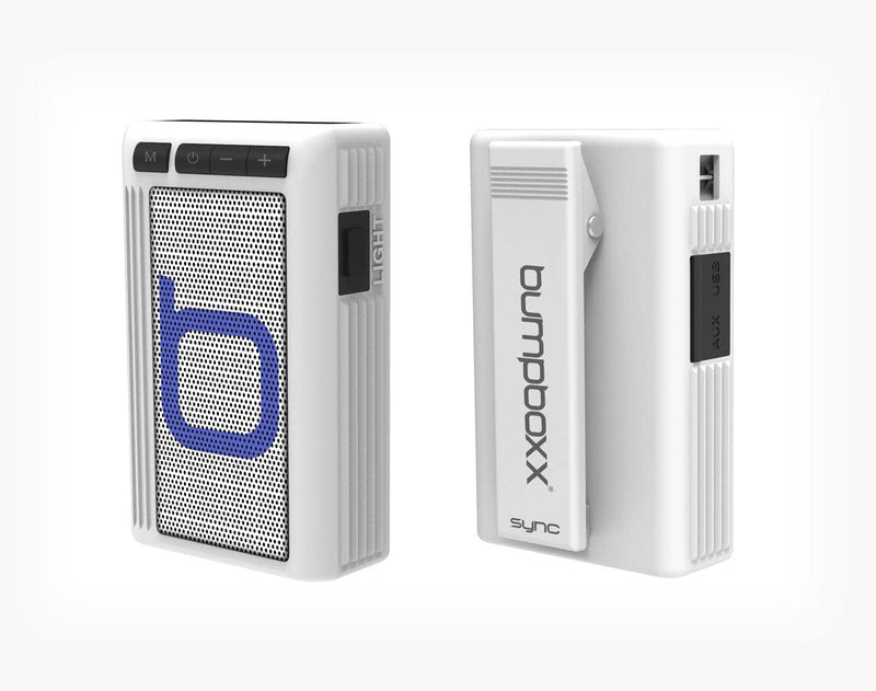 Bumpboxx Retro Pager Beeper Bluetooth Speaker | White | Portable Wireless Speaker with LED Flashlight | Waterproof | 7+ Hour Battery Life Original