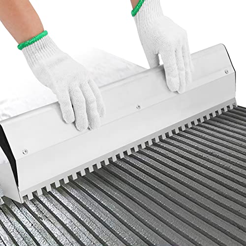 Mxmoonfree 24-inch large tile trowel with 2/5-inch square notch blade and ergonomic handle