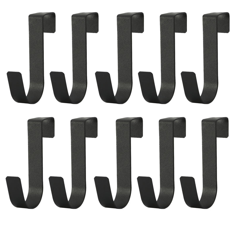 [Australia - AusPower] - Over The Cabinet Door Single Hooks 10 Pack (10P-Black) 10P-Black 