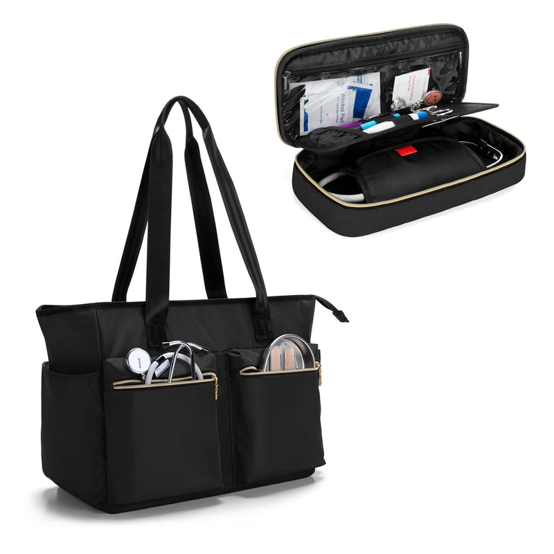 [Australia - AusPower] - Damero Nurse Bag with Protective Stethoscope Case, Nurse Tote Bag with Stethoscope Carrying Case for Home Health Care, School, Work 