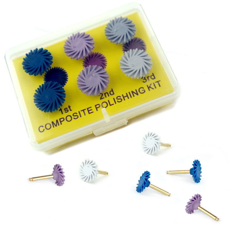 [Australia - AusPower] - Dental Composite Resin Polishing Disc Polishe Wheels Brush Rubber Disc Kit Spiral Tooth Polisher Diamond System 6PCS 