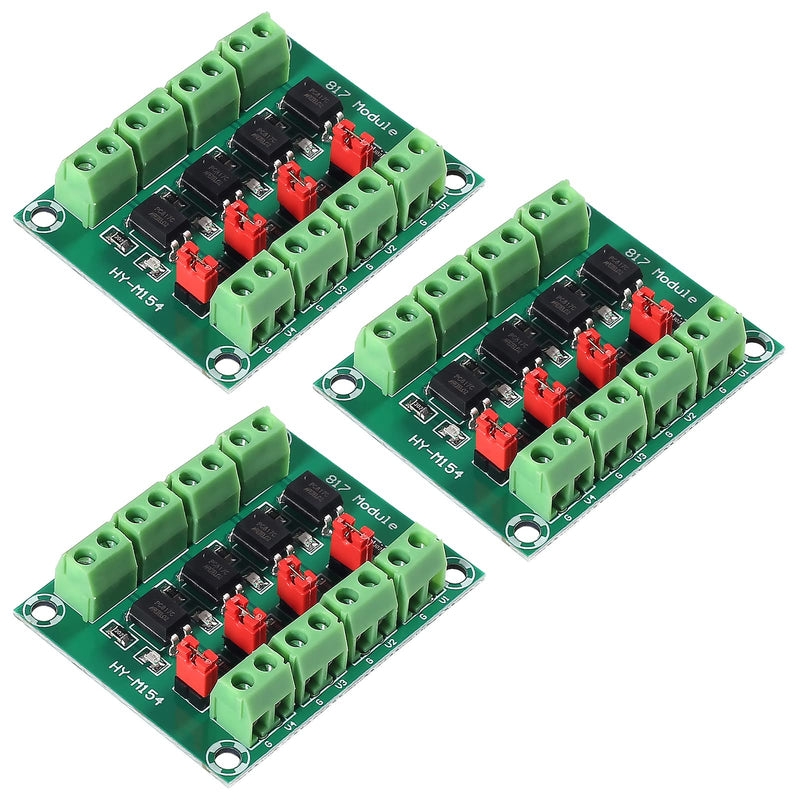 [Australia - AusPower] - 3PCS PC817 4 Channel Optocoupler Isolation Board Voltage Converter 3.6-30V Driver Photoelectric Isolated Module 