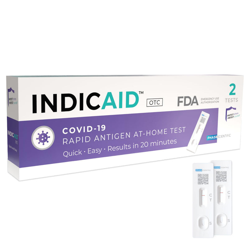 [Australia - AusPower] - INDICAID COVID-19 Antigen Rapid Test, FDA EUA Authorized OTC COVID Home Test, 2 COVID Tests in a Individual Pack, Convenient for Both Home Use and Business Distribution, HSA/FSA Eligible, Easy to Use 