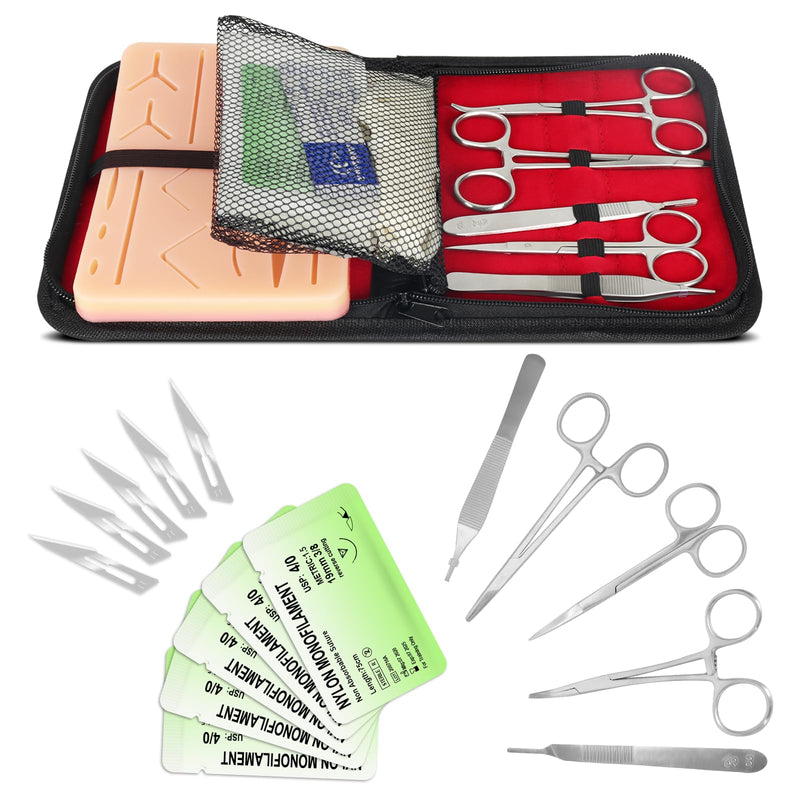 [Australia - AusPower] - Suture Practice Kit for Medical Students, Silicone Pad Surgery Wounds Closure Suturing, Supplies for Vet Nursing Students Surgical Stitches Kits Only for Training. 5 packs of sutures 