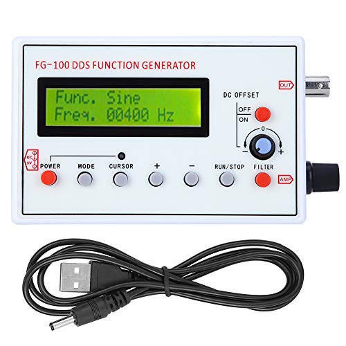 DDS Function Generator, 1HZ-500KHZ DDS Function Low Frequency Signal Generator Frequency Meter Signal Source Module Frequency Counter Sine Triangle Square Sawtooth Waveform FG-100