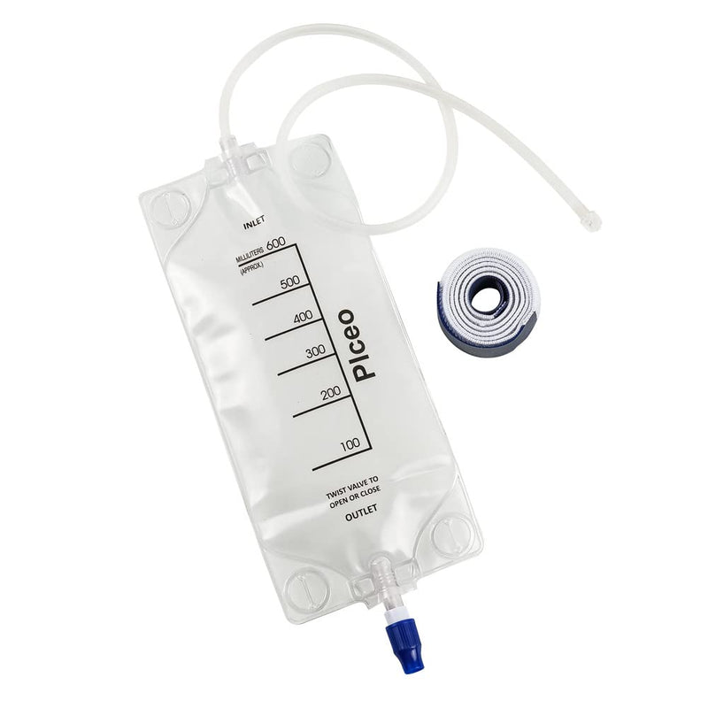 [Australia - AusPower] - Depot with Clear 600ml Drainage Bag, Twist Drain Valve, 24 Inch Tubing,nephrostomy Bag (2) 2 