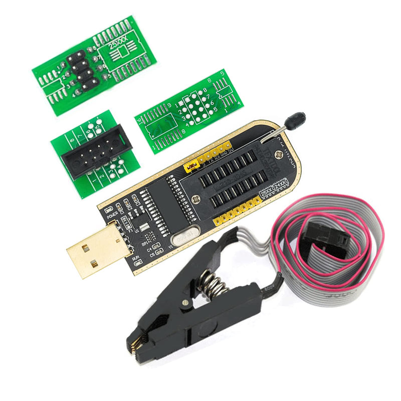 [Australia - AusPower] - SOIC8 SOP8 Test Clip Flash IC Clips Socket Adpter Programmer BIOS with USB Programmer CH341A 24 25 Series Flash Module DIY Kit 