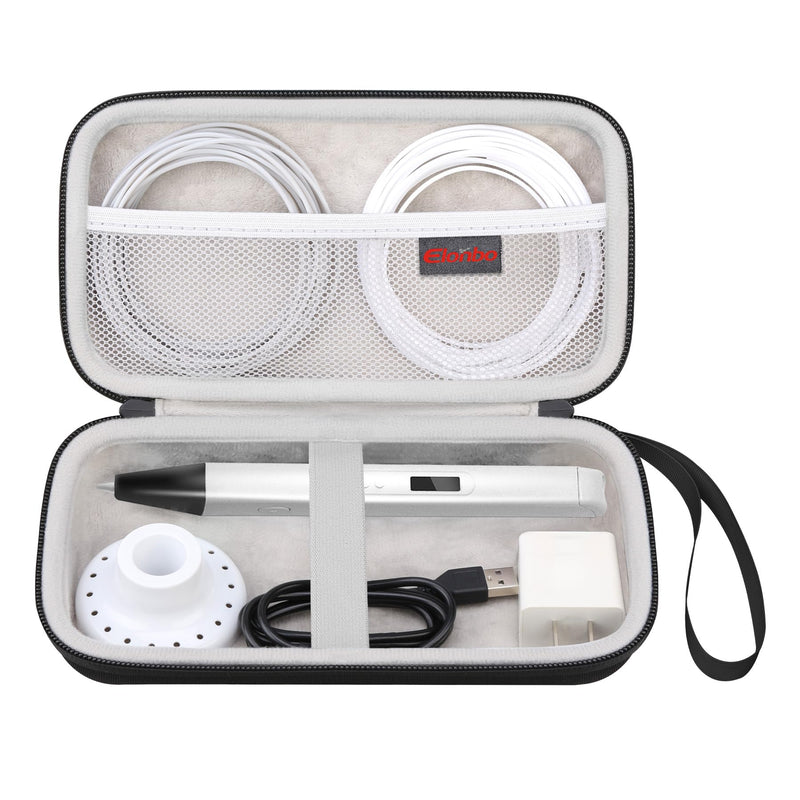 [Australia - AusPower] - 3D Pen Carrying Case for MYNT3D Professional Printing 3D Pen with OLED Display, Extra Mesh Pocket Fits ABS Plastic Filament, A/C Adapter, Black+Grey (Case Only! MYNT3D Not Included) 