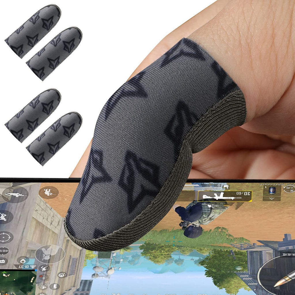 [Australia - AusPower] - Fox C1 Super Sensitive Mobile Game Finger Sleeves[6pcs] For PUBG Knives Out/Rules of Survival-Gray (Gray) Gray 