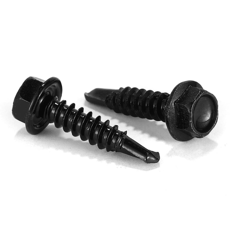 [Australia - AusPower] - #10 x 3/4" Sheet Metal Screws 100PCS 410 Stainless Steel Hex Washer Head Tek Screws Fast Self Tapping Screws Black Oxide by SG TZH #10 x 3/4" 