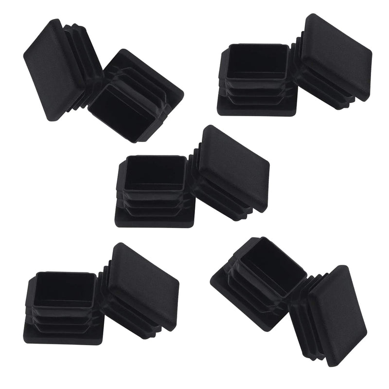 [Australia - AusPower] - (10 Pack) 2" 2X2 Square Tubing Black Plastic Plug,2 Inch End Cap 2"x2" Square Tube End Cap Fence Post Pipe Cover Tubing Insert Chair Glide Finishing Plug Fitness Equipment Pipe Covers 