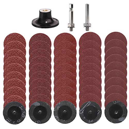 50 mm Quick Release Discs 53 Pieces Grit 36-240 red