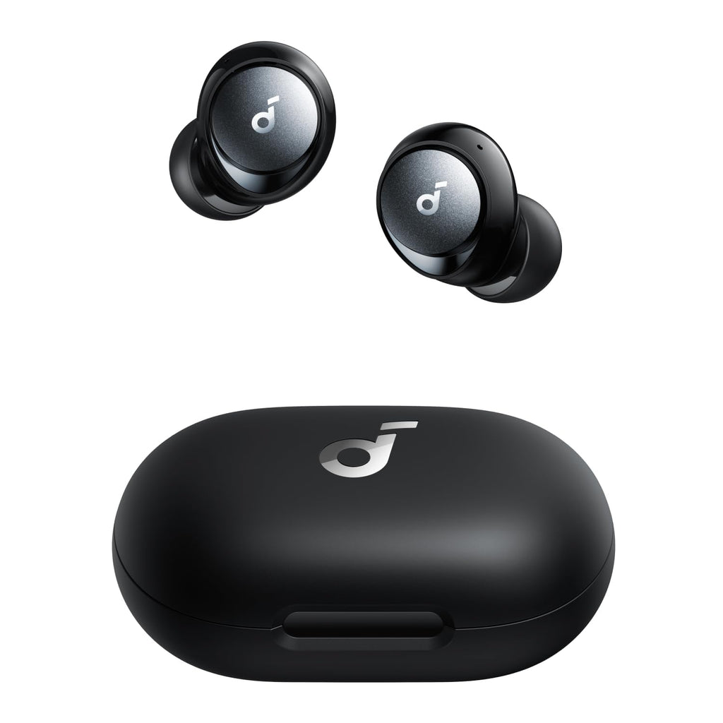 [Australia - AusPower] - Soundcore by Anker Space A40 Adaptive Active Noise Cancelling Wireless Earbuds, Reduce Noise by Up to 98%, Ultra Long 50H Playtime, 10H Single Playtime, Hi-Res Sound, Comfortable Fit, Wireless Charge Black 