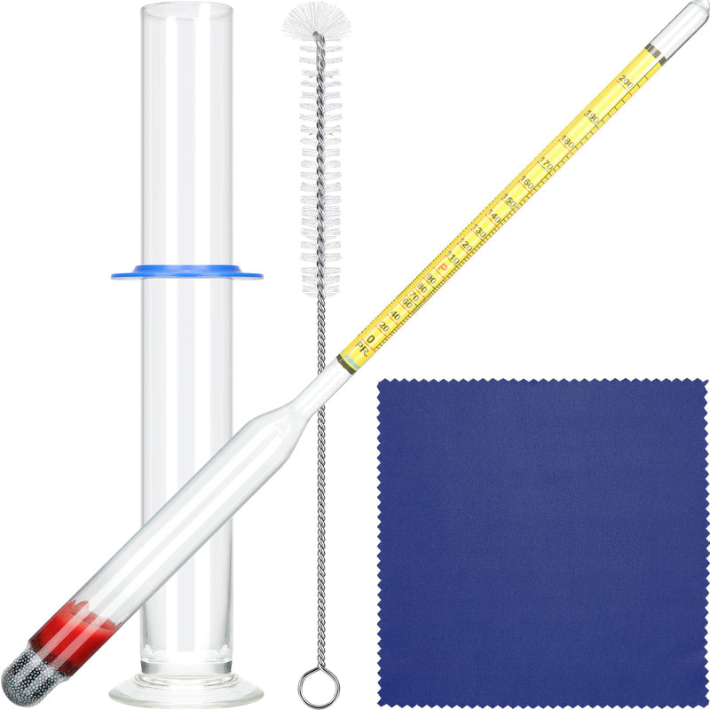 [Australia - AusPower] - Chengu Hydrometer Alcohol Meter Test Kit 0-200 Proof with Glass Cylinder, Brush and Dust Cloth, Distilling Moonshine Alcoholmeter for Proofing Distilled(Stylish Style) Yellow 