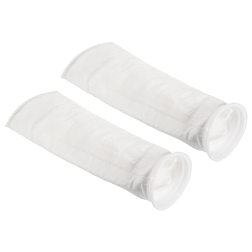 PATIKIL 2 Pack 6 Inch Ring Filter Socks Mesh Bag Swimming Pool Skimmer White | 1 micron