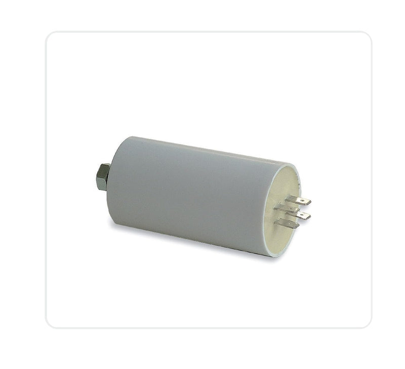 Lumonic Starting Capacitor 416.10.97 A [Including Plug 6.3 x 0.8 mm] | Motor Capacitor 25µF 400V 45 x 70 mm I Capacitor in Insulated Plastic Housing