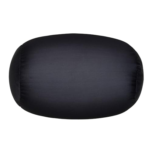 Squishy Microbead Neck Pillow, 7Inch x 12Inch Soft Travel Body Bed Pillow Bean Pillow for Kids Adult Chair Sleeping Car Seat, Fun Dormroom (Black) Black