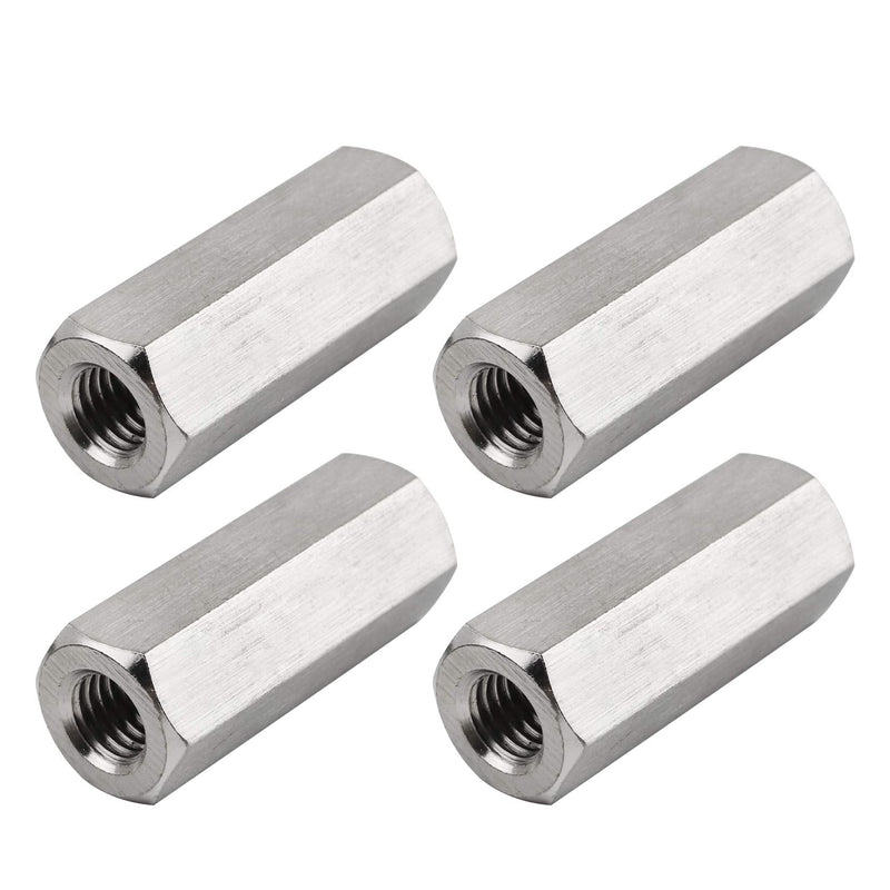 [Australia - AusPower] - Pack of4 M10 X 1.5-Pitch 45mm Length Hex Width17mm Metric Hex Coupling Nut 304 Stainless Steel Rod Coupling Nuts 