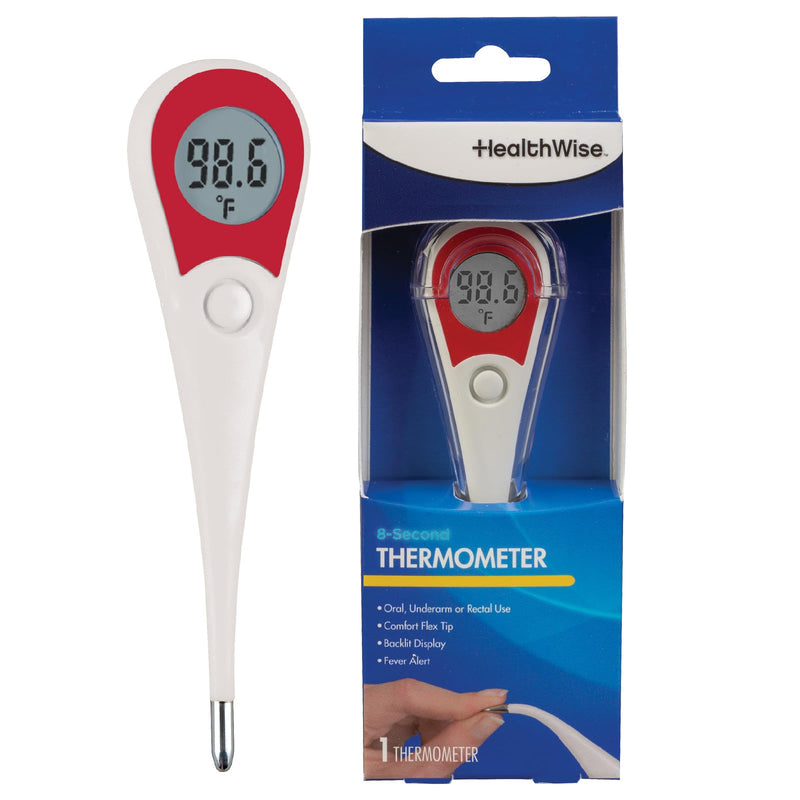 [Australia - AusPower] - Healthwise Digital Thermometer | 8-Second Readout | Jumbo Backlit Display | Flexible Tip 