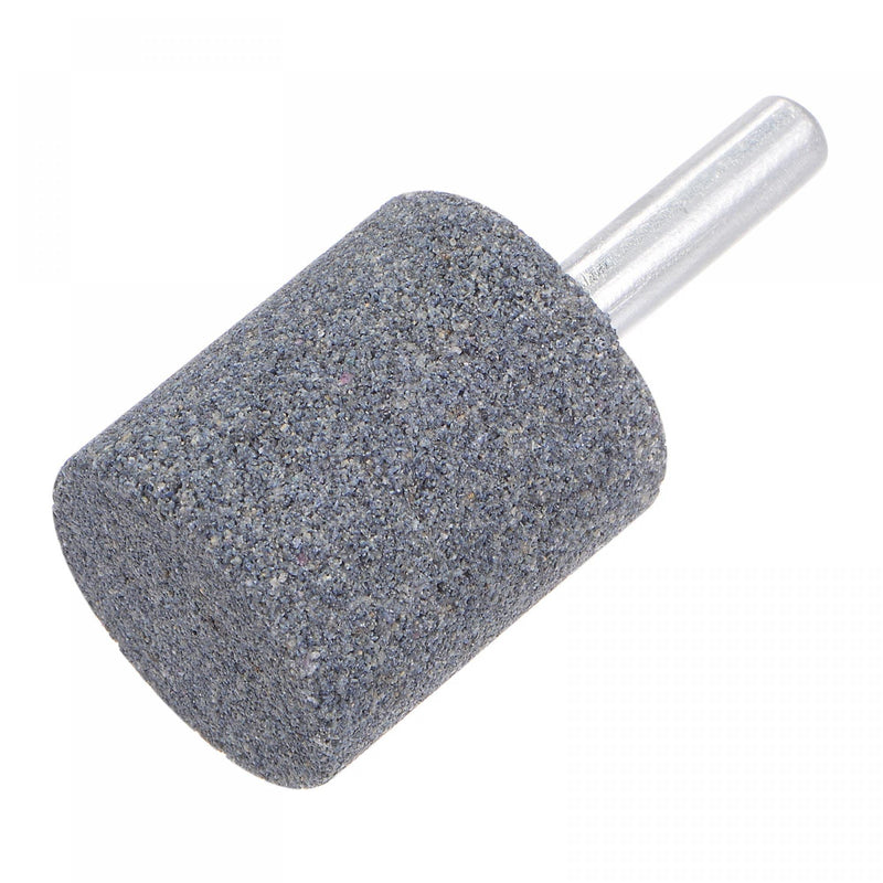 [Australia - AusPower] - uxcell 15 Pcs Abrasive Mounted Stone 1/4" Shank 1" Dia Cylindrical Corundum Grinding and Polishing Head for Engraving Rotary Tool 25mm 