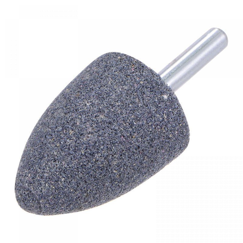 [Australia - AusPower] - uxcell 10 Pcs Abrasive Mounted Stone 1/4" Shank 1.18" Dia Conical Corundum Grinding and Polishing Head for Engraving Rotary Tool 30mm 