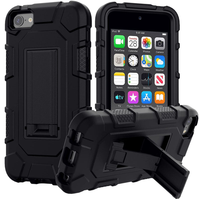 [Australia - AusPower] - iPod Touch 7th / 6th / 5th Generation Case Heavy Duty Shockproof Rugged Cover for Apple iPod Touch 7/6/5 Generation Case Black 
