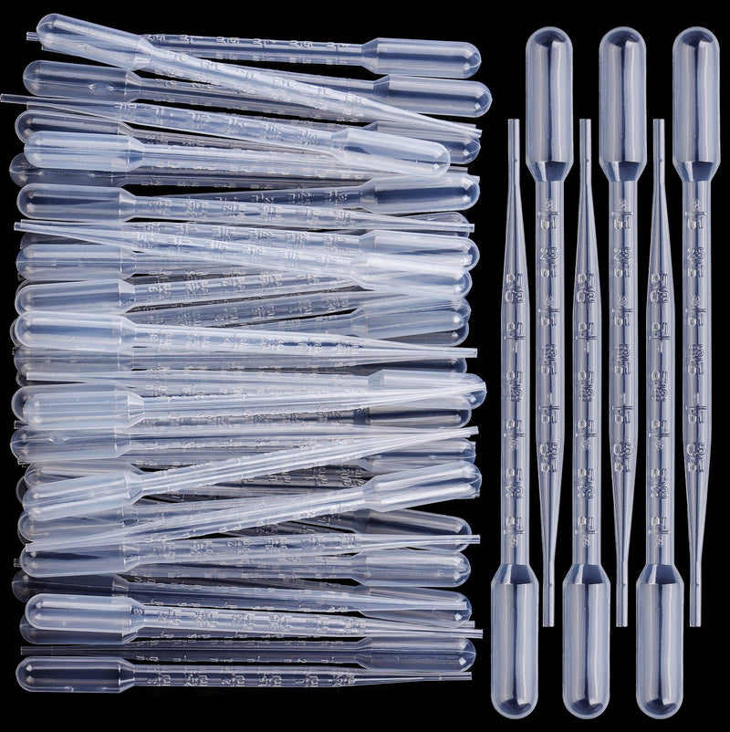 [Australia - AusPower] - Teenitor Transfer Pipettes, 50PCS 3ml Eye Dropper Plastic Transfer Pipettes for Essential Oil, Disposable Liquid Dropper for Science Laboratory, Lab, DIY clear 50 