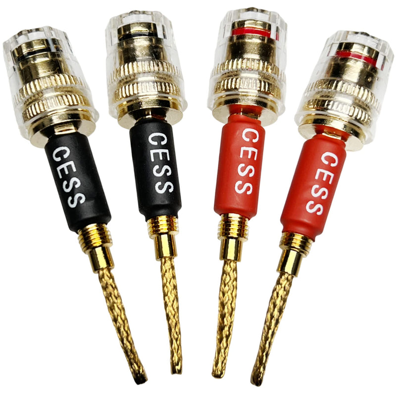 [Australia - AusPower] - CESS-220 Pin Banana Plug to 4mm Female Banana Jack/Speaker Wire, 4 Pack (Braided-Type to 4mm) Braided-type to 4mm 