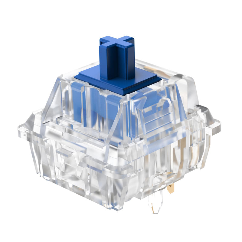 DUROCK Silent Linear Switches, Classic Blue Stem 5 Pins Silent Linear Switch, Pre-lubed MX Silent Keyboard Switches Dolphin 62g, 90pcs Clear Dolphin 62g