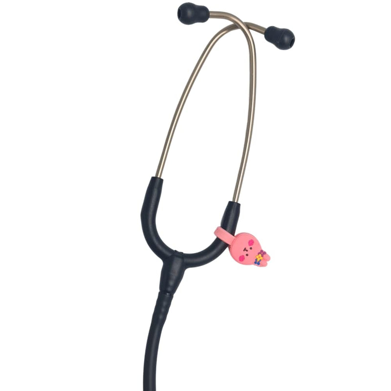[Australia - AusPower] - Stethoscope Charms Clip - Medical Gift Baby Bear Flowers, Pink 