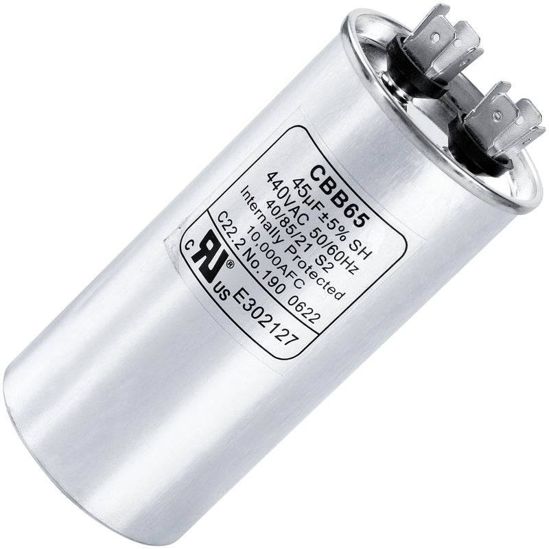 [Australia - AusPower] - Canamax 45 uf ± 5% MFD 370 Or 440V Round Run Capacitor - Replacement for Air Conditioner 50/60Hz for AC Motor Run or Fan Start and Cool or Heat Pump Air Conditioner 45uf 