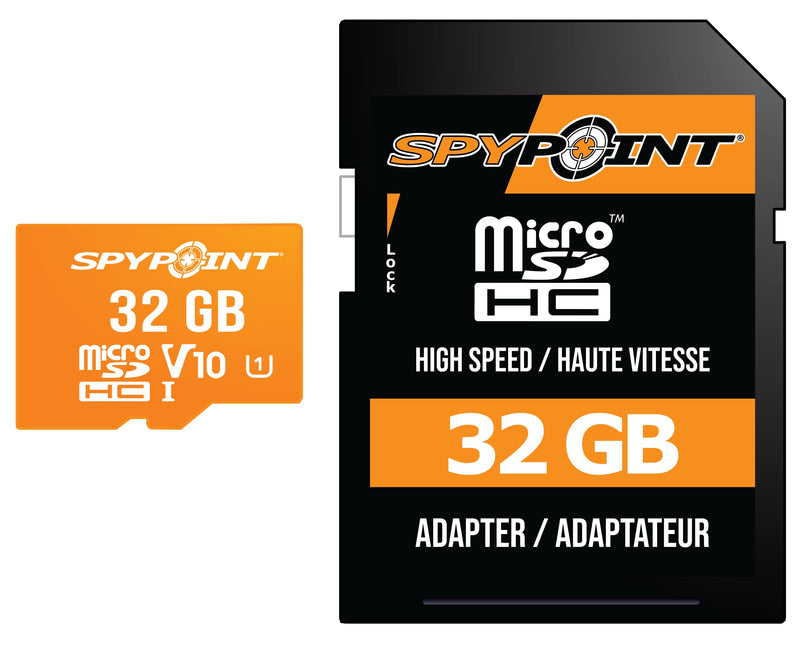 [Australia - AusPower] - SPYPOINT 32GB Micro SD Memory Card Trail for Cameras | Adapter Media Storage for Trail and Game Cameras Designed | Used in Hunting and Trail Cams (Class 10 Speed) 
