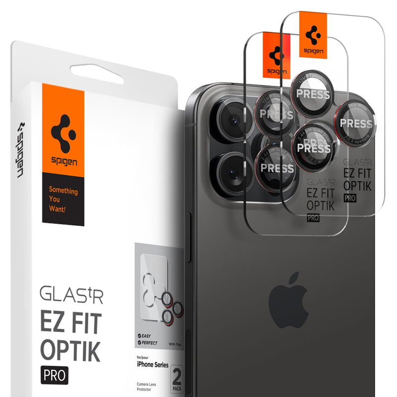 [Australia - AusPower] - Spigen Camera Lens Screen Protector [GlasTR EZ Fit Optik Pro] Designed for iPhone 15 Pro Max/iPhone 15 Pro/iPhone 14 Pro Max/iPhone 14 Pro [Case Friendly] - L-Series [2 Pack] 