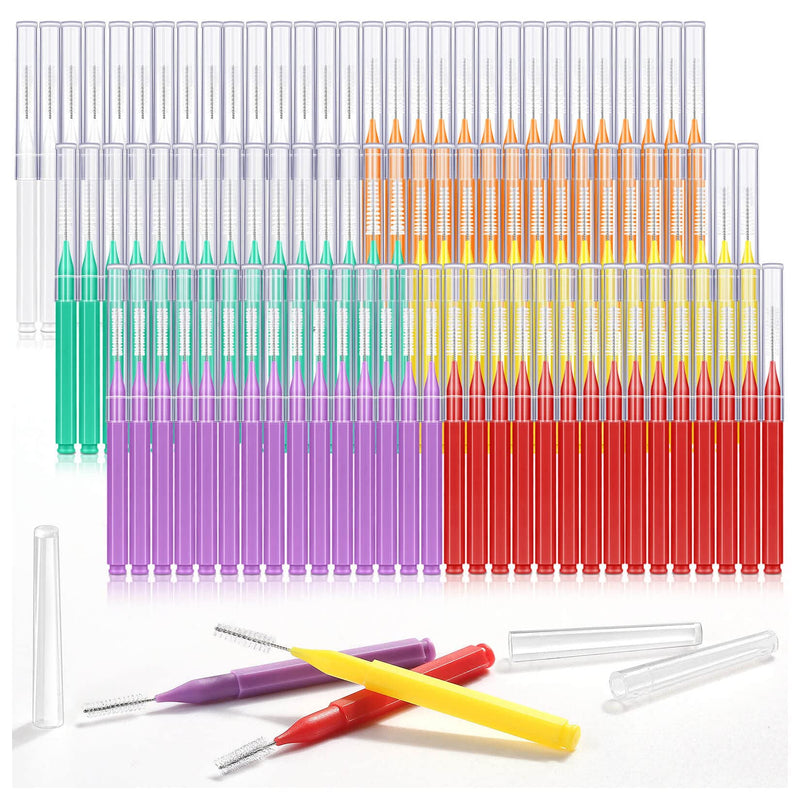 [Australia - AusPower] - Modacraft 120Pcs Interdental Brush 6 Sizes Braces Brush Toothpicks with Soft Bristles 360° Bendable Floss Heads Dental Brushes Between Teeth Gum Braces Cleaning Kit Oral Tooth Cleaning Tool 