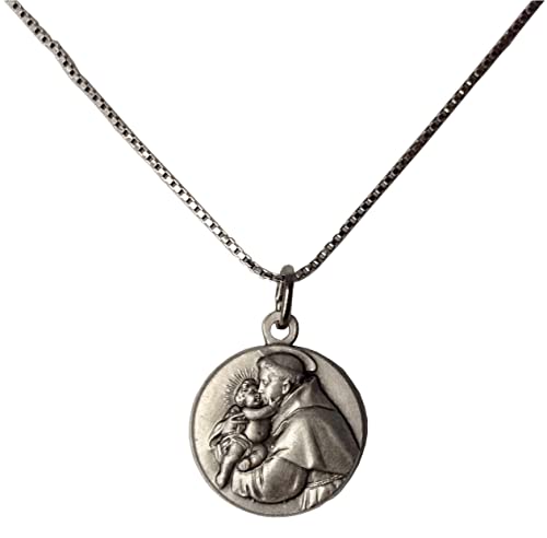 I G J SAINT ANTHONY OF PADUA MEDAL - THE PATRON SAINTS MEDALS - 100% MADE IN ITALY Saint Anthony with Chain