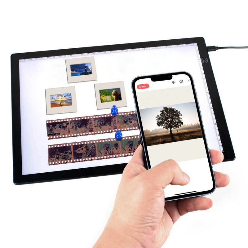 [Australia - AusPower] - DGODRT Slide Viewer Light Box for Scan Old Slide Negative Film Scanning, A4 Ultra-Thin Light Box Scanner with 3 Adjustable Brightness, USB Powered 