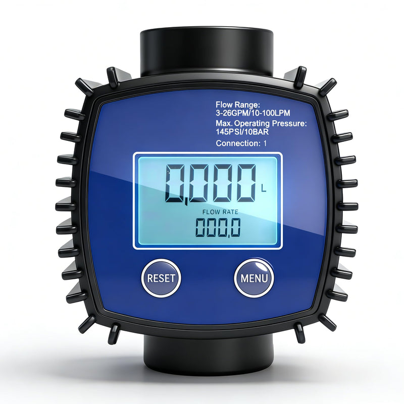 Water Flow Meter, 1 Inch Internal Thread, High Precision Water Flow Sensor, Digital Turbine Flowmeter, for Diesel, Petrol, Urea, Water, Oil, 5-120 Litres/Minute