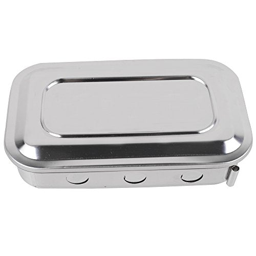 304 Stainless Steel Medical Sterilizer Box Surgical Instruments Storage Boxes for Professional Surgery, Veterinarians, Beauty Salon, Dentist Use (6 Inch (with Holes)