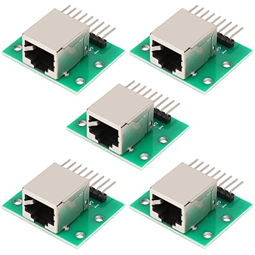 Teansic 5-piece horizontal RJ45 8-pin PCB board network port test module with socket