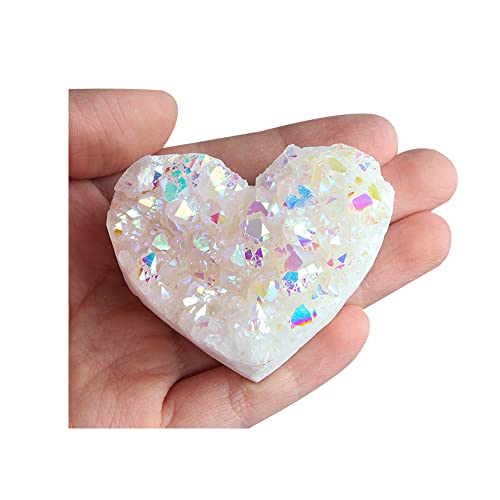 Acxico 1 pcs Wholesale Lot 7 to 10 PCs Natural Angel Aura Quartz Cluster Heart Crystal