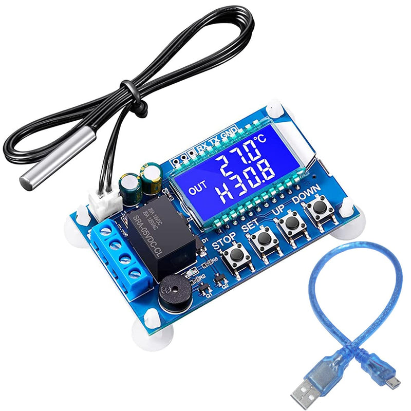 [Australia - AusPower] - XY-T01 DC 6-30V 24V Digital Temperature Control Board Electronic Temperature Controller -50°C to 100°C with Waterproof NTC Probe Micro USB Cable 