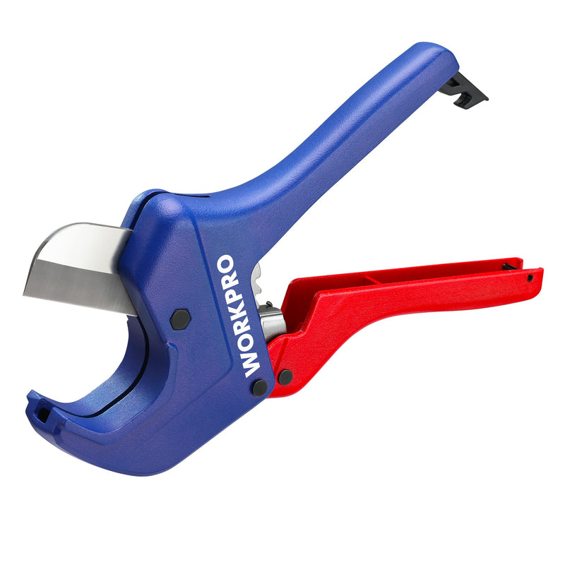 WORKPRO Ratchet PVC Pipe Cutter Tool, Up to 2-1/2", Pex Cutting Tool for Cutting PEX, PVC, PPR, and Plastic Hoses with Sharp 5Cr15MoV Stainless Steel Blades, Suitable for Home Repairs and Plumbers 2-1/2"(63mm)